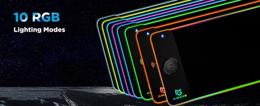 Gimars RGB Gaming Mouse Pad,15W Wireless Charging Mousepad with 10 Light Modes